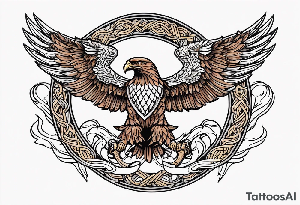 Slavic eagle fighting a snake tattoo idea