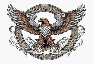 Slavic eagle fighting a snake tattoo idea