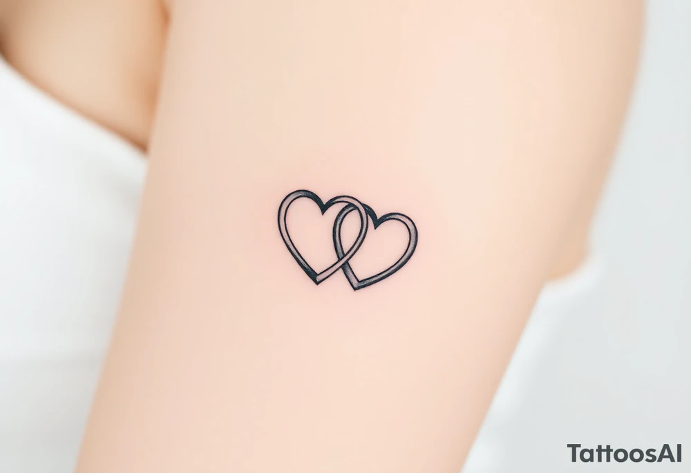 two wedding rings as two interlock hearts tattoo idea