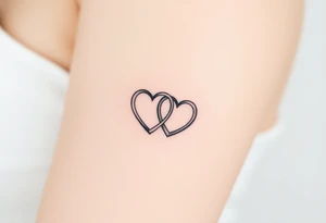 two wedding rings as two interlock hearts tattoo idea