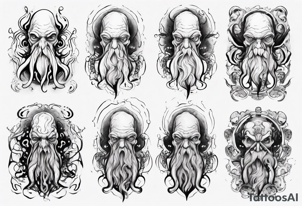 Cthulhu in a old man body tattoo idea