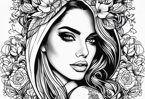 Lana del rey blackwork tattoo idea