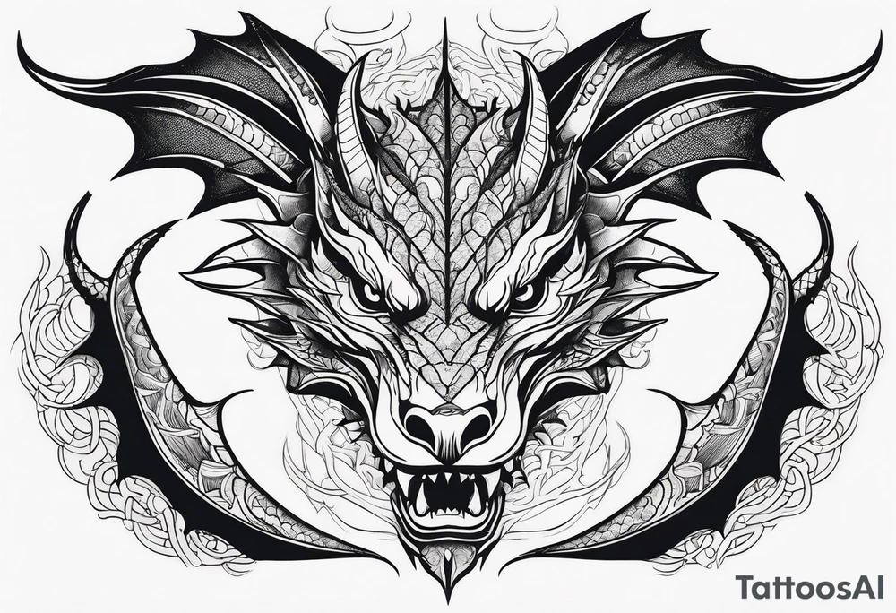 Dragon neck full tattoo idea