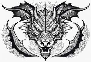 Dragon neck full tattoo idea