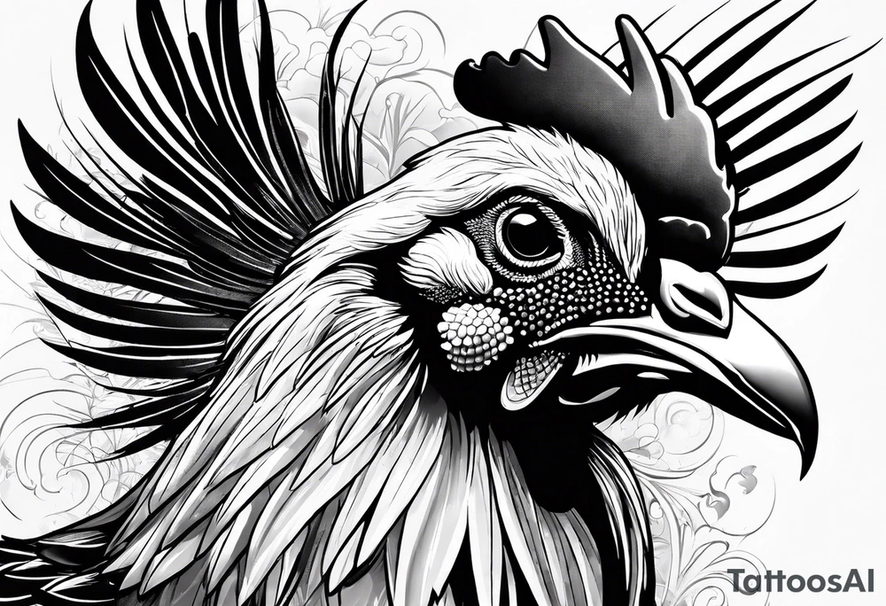 rooster with an ibis tattoo idea