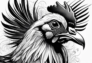 rooster with an ibis tattoo idea