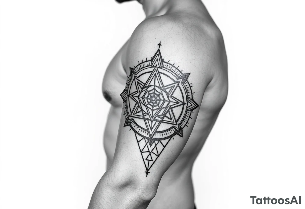Geometry with ethernity symbol tattoo idea