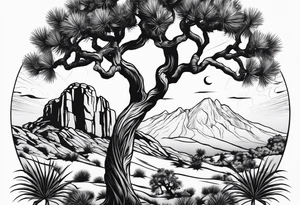 Yin and yang Joshua tree tattoo idea