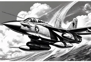 Military pin up girl riding missile tattoo idea