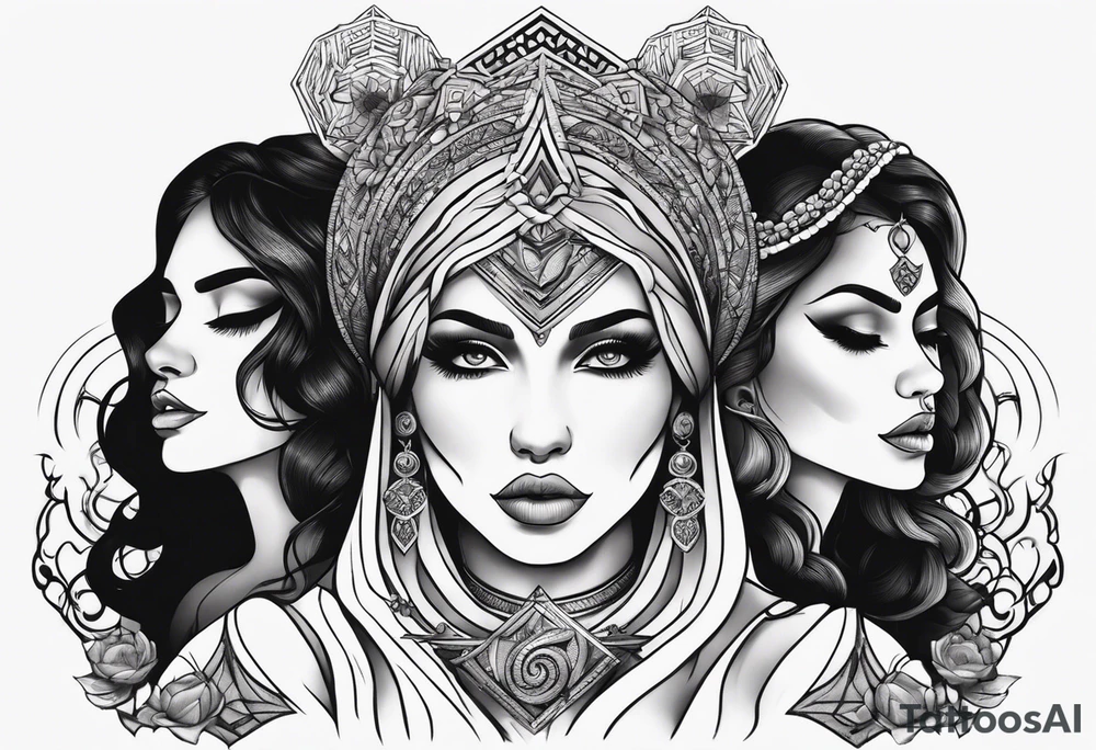 3 lost spirts floating in smoke hear no evil see no evil speak no evil feminine style tattoo idea