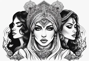 3 lost spirts floating in smoke hear no evil see no evil speak no evil feminine style tattoo idea