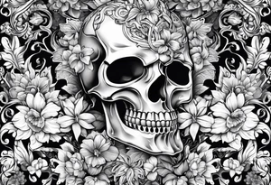 Armor, floral, skulls tattoo idea