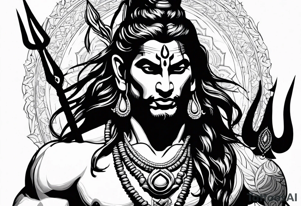 Lord Shiva in angry mood tattoo idea