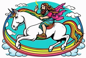 Jesus playing leapfrog with a unicorn tattoo idea