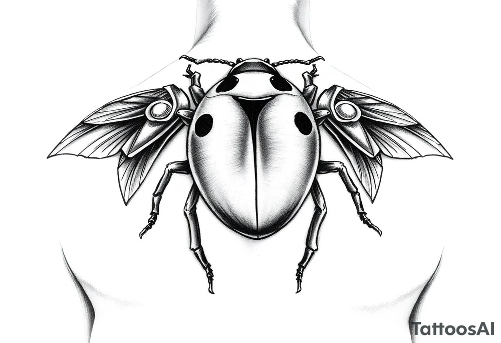 Ladybug wearing armor tattoo idea