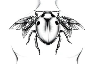 Ladybug wearing armor tattoo idea