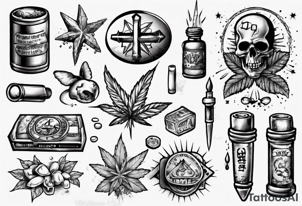 drugs and money tattoo idea