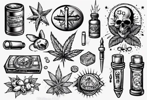 drugs and money tattoo idea