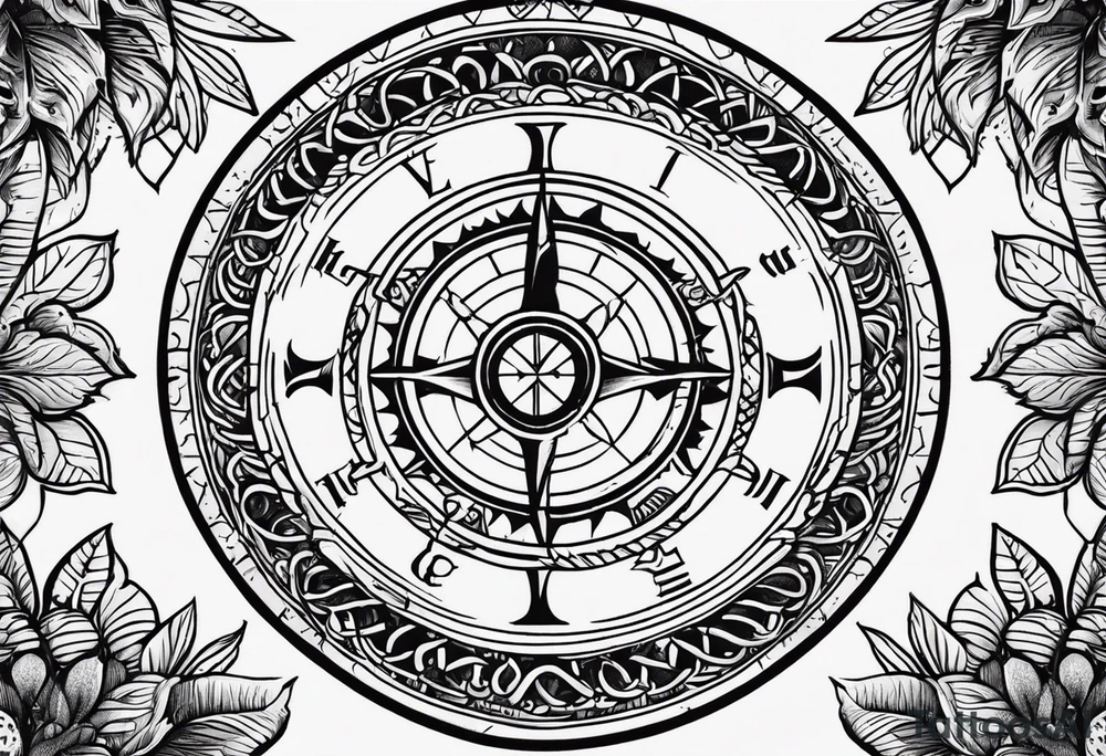 Vegvisir with a semicolon in the middle tattoo idea