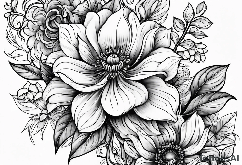 vines flowers tattoo idea