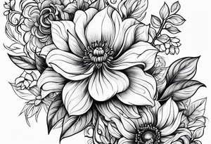 vines flowers tattoo idea