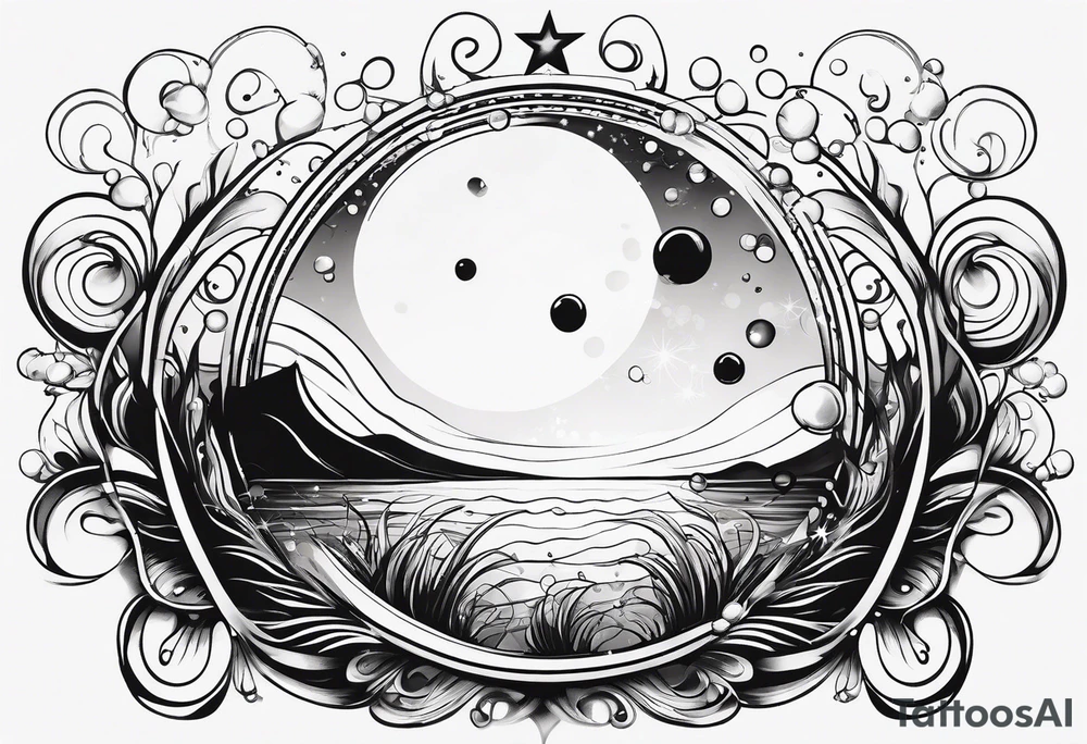 Draw me some magical really simple underwater bubbles and simple stars tattoo idea Draw me some magical really simple underwater bubbles and simple stars tattoo idea