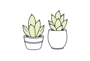 cute cacti and succulent in a pot tattoo idea