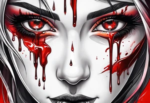 Bloody tears flow from eye tattoo design tattoo idea