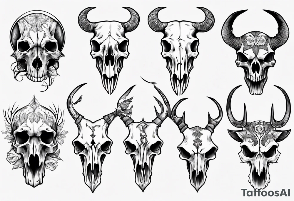 animal skull tattoo idea