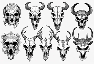 animal skull tattoo idea