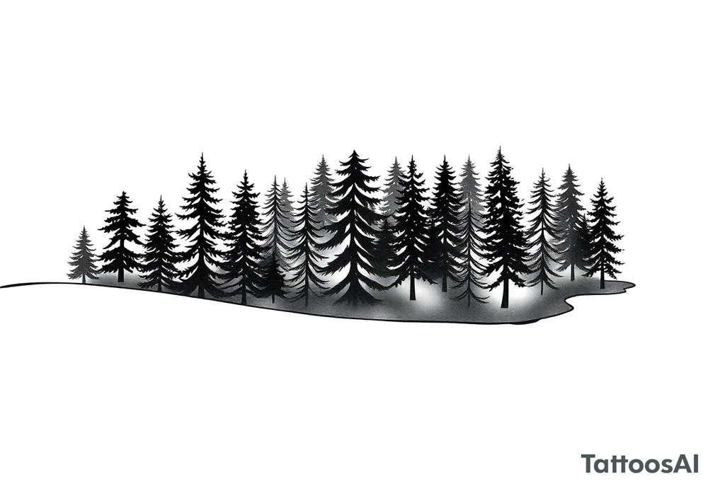 Coniferouse forest silhouette around the forearm a tattoo tattoo idea