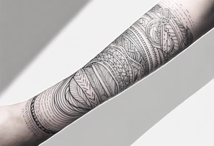 Thin line of a Nordic chain that surrounds the forearm, tattoo idea