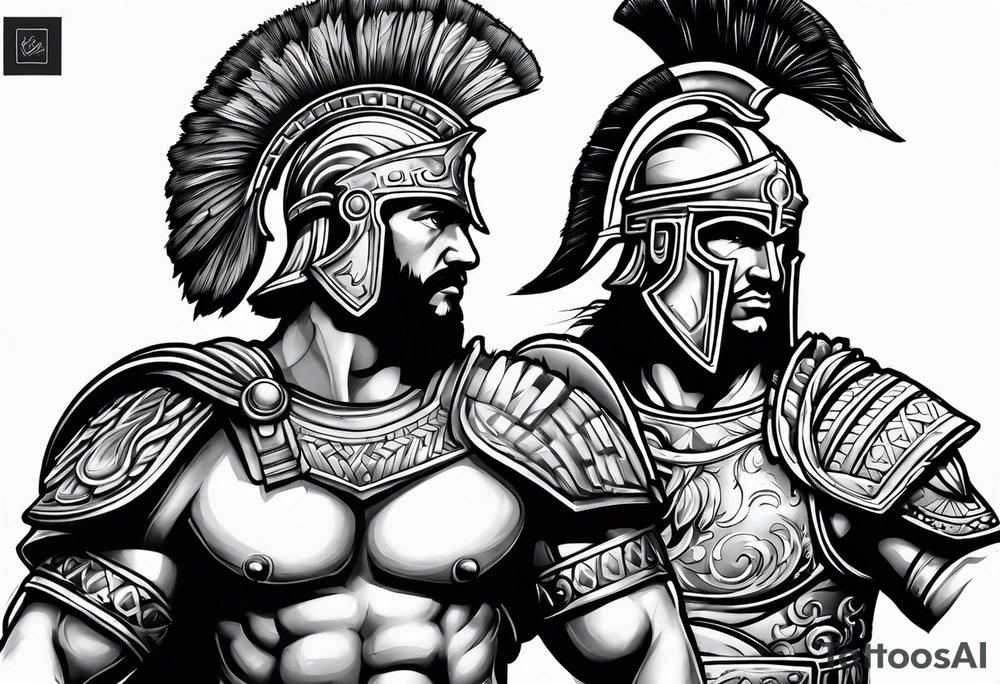 roman warrior theme tattoo design for bicep tattoo idea