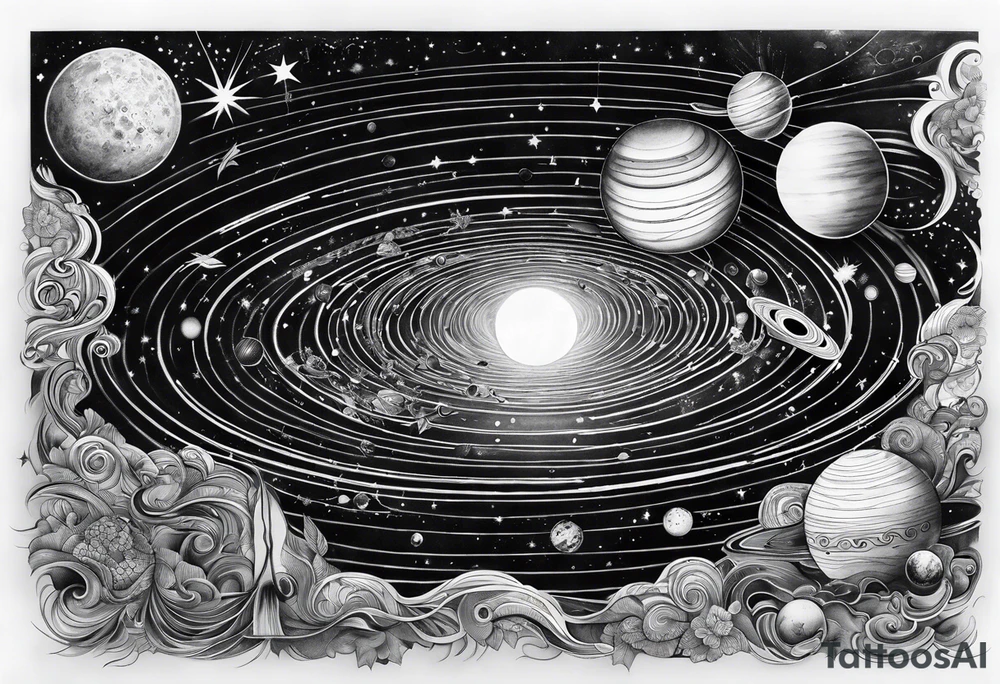 A solar system tattoo idea