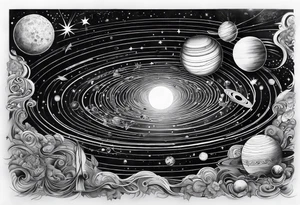 A solar system tattoo idea
