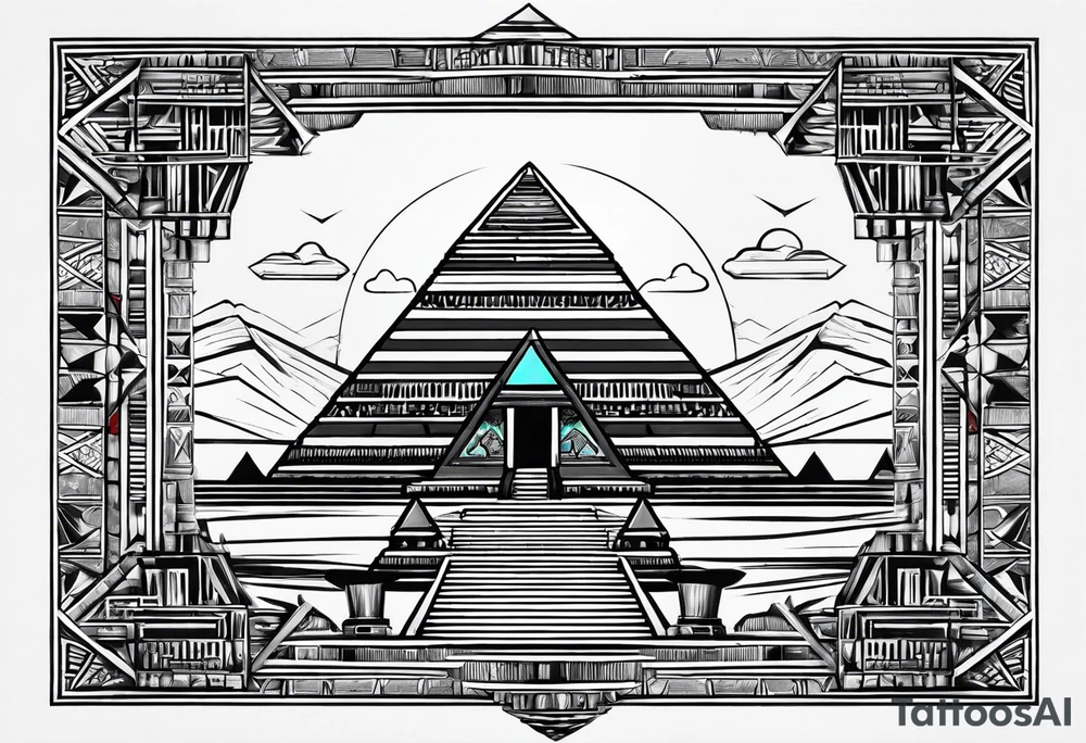 Egyptian pyramids destroyed tattoo idea