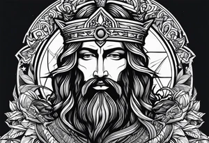 Almighty powerful King Jesus slaying the Serpent's head off tattoo idea