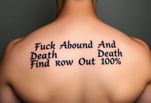 Fuck
     Around
           And          Death
                Find            Row  
                      Out      100% tattoo idea