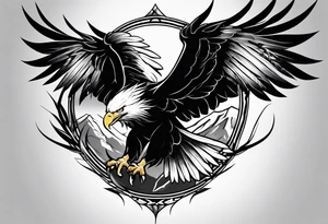 eagle fighting predators tattoo idea