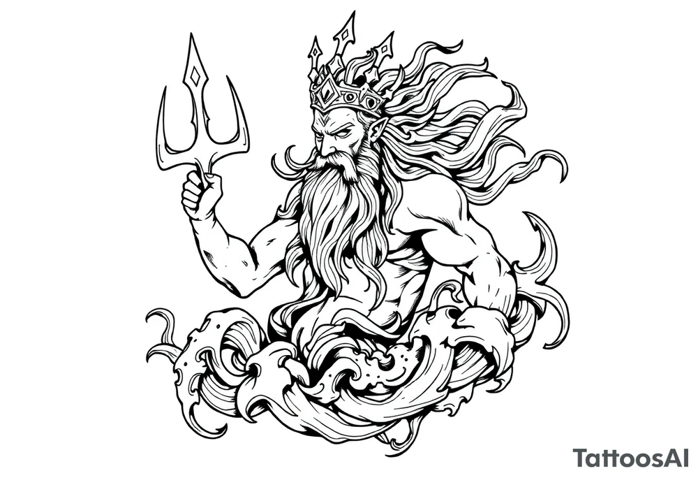 god of sea tattoo idea
