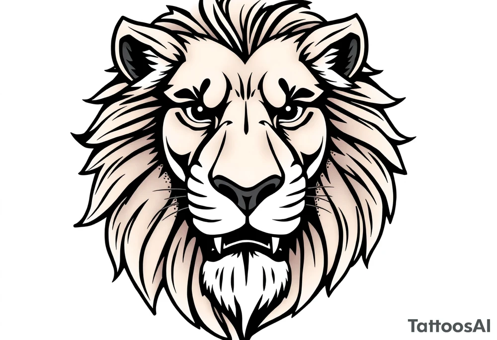 powerful majestic lion, close-up tattoo idea