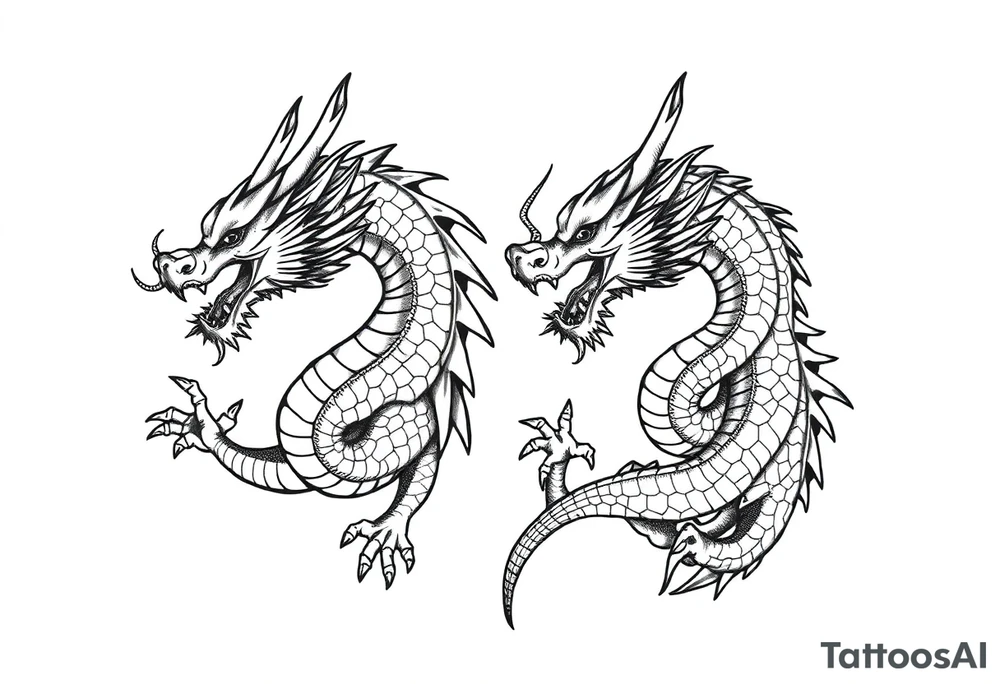 roaring dragons tattoo idea