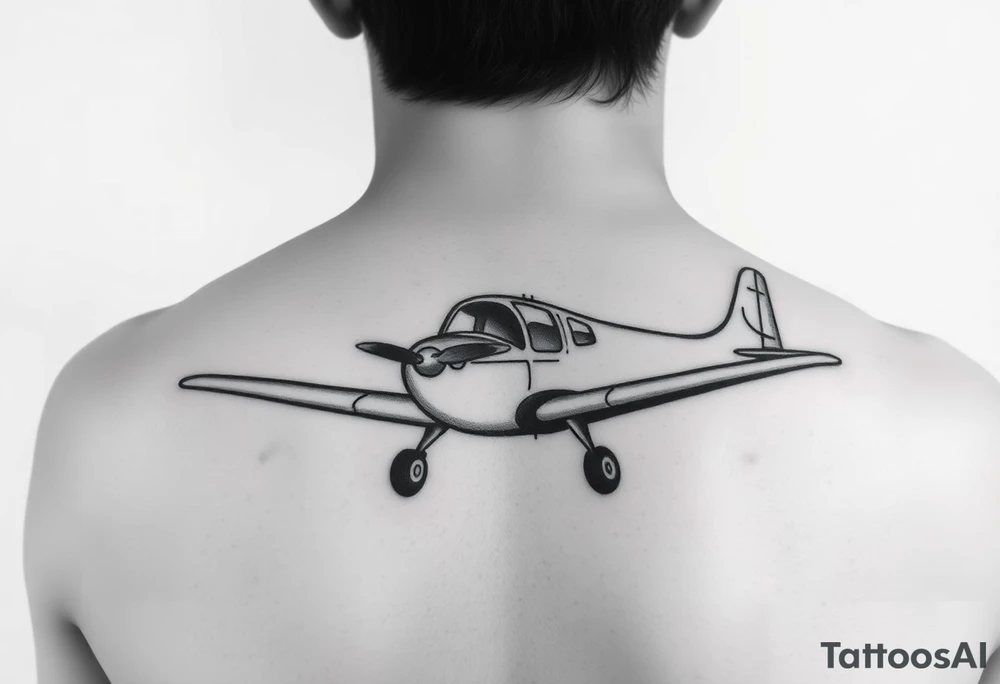 Little plane who has moustache tattoo idea