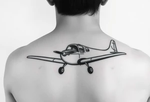 Little plane who has moustache tattoo idea