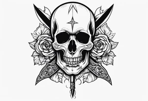 Skull and dagger tattoo idea