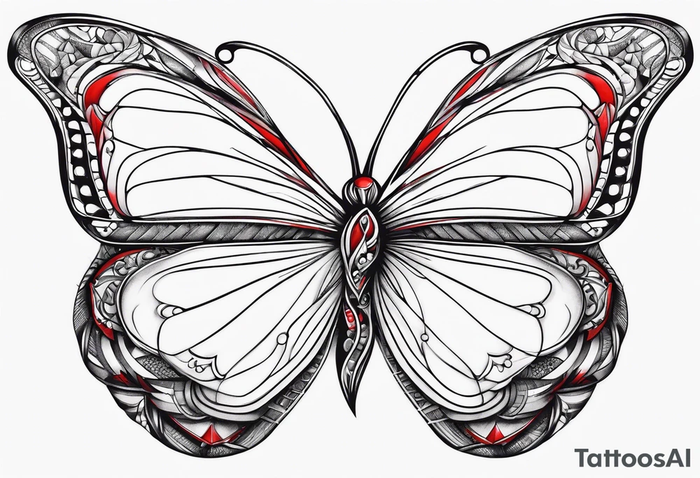 red butterfly tattoo idea