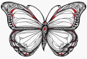 red butterfly tattoo idea