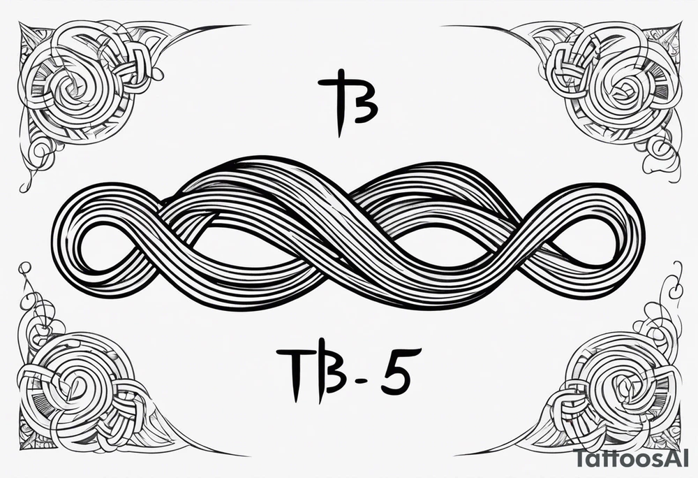 The phrase TB5 surrounded by double infinity symbol tattoo idea The phrase TB5 surrounded by double infinity symbol tattoo idea
