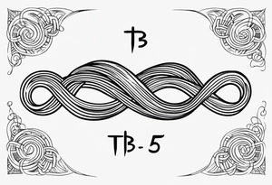 The phrase TB5 surrounded by double infinity symbol tattoo idea