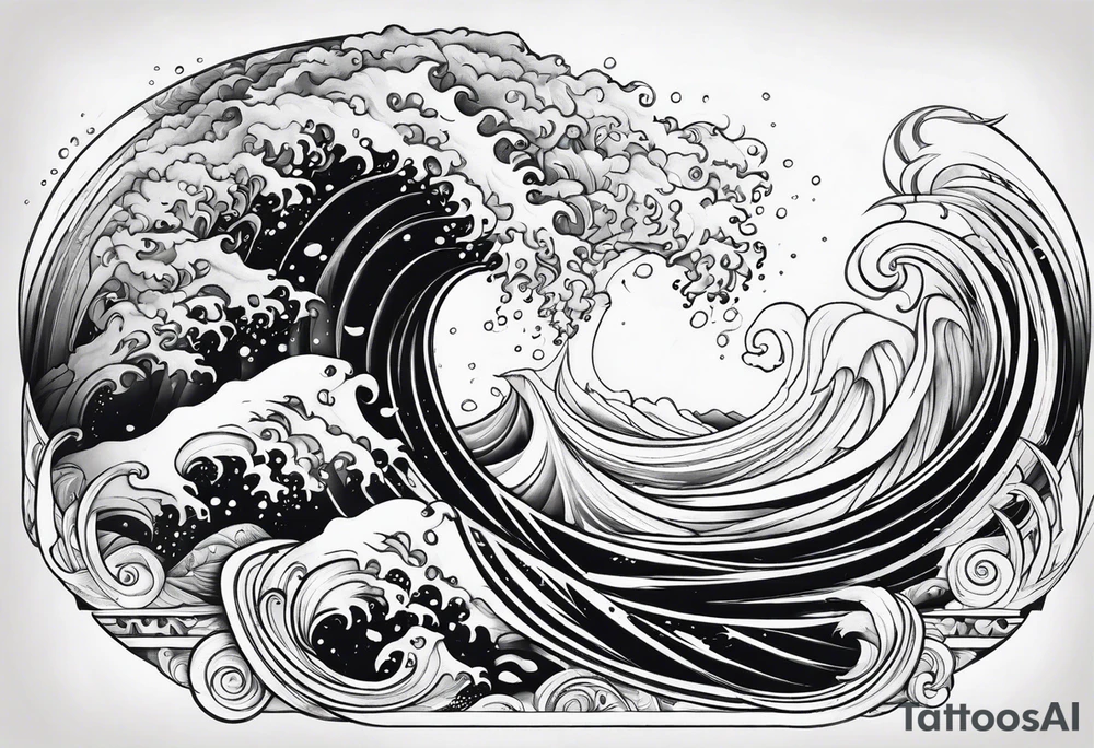 Poseidon with waves tattoo idea